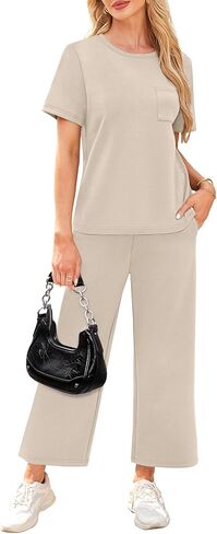 مجموعات WIHOLL 2 قطعة للنساء غير الرسمي لألعاب العطلات الصيفية في الصيف in Kuwait