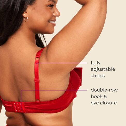 Adore Me Gynger Unlined Bow Bra - XS-4X Regular & Plus-Size Satin Balconette Bra with Underwire & Adjustable Straps in Kuwait