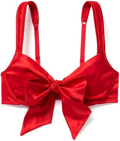 Adore Me Gynger Unlined Bow Bra - XS-4X Regular & Plus-Size Satin Balconette Bra with Underwire & Adjustable Straps in Kuwait