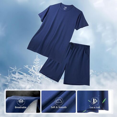 DG Hill Mens Pajamas Set Shorts - Pajama Pants Sleepwear Shorts PJS Sets - Summer Pajamas Cool Pants Short Soft PJS for Men in Saudi Arabia