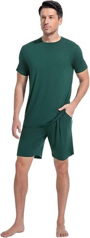 DG Hill Mens Pajamas مجموعة شورتات - سروال بيجاما سروال سروال سروال سروال سراويل PJS - Pajamas الصيفية بارد بنطلون قصير PJs لينة للرجال in Kuwait