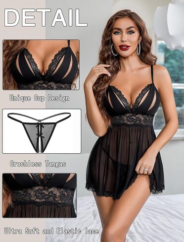 Avidlove مثير الدانتيل babydoll الملابس الداخلية للنساء الشبكة الشبكية ملابس نوم البرودة ملابس كيمياء ثوب النوم الغريبة in Kuwait