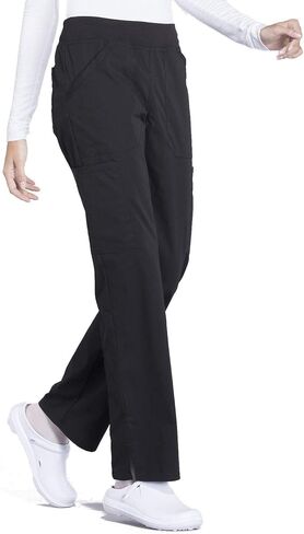 Cherokee Women's Scrub Pants Mid Rise Straight Leg Pull-on Cargo Pant with 6 Pockets & 2-Way Stretch Fabric - WW170 in Saudi Arabia