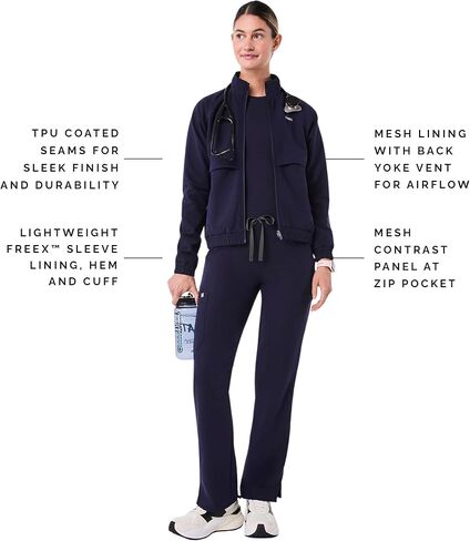 FIGS Sydney Scrub Jacket for Women — 5 Pockets, Classic Fit, Mesh Lining, 4-Way Stretch Women’s Scrub Jacket in Kuwait