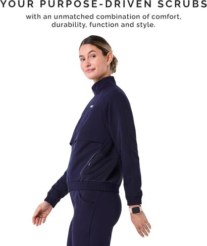 FIGS Sydney Scrub Jacket for Women — 5 Pockets, Classic Fit, Mesh Lining, 4-Way Stretch Women’s Scrub Jacket in Kuwait