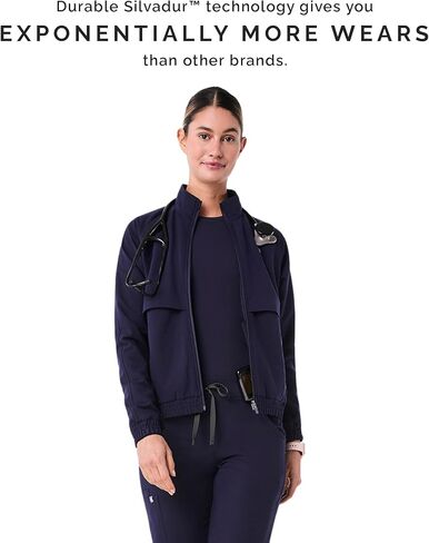 FIGS Sydney Scrub Jacket for Women — 5 Pockets, Classic Fit, Mesh Lining, 4-Way Stretch Women’s Scrub Jacket in Kuwait