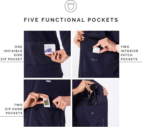 FIGS Sydney Scrub Jacket for Women — 5 Pockets, Classic Fit, Mesh Lining, 4-Way Stretch Women’s Scrub Jacket in Kuwait