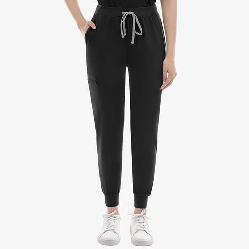 مجموعة الدعك الطبية للنساء - سراويل كلاسيكية V -Neck Top & Jogger مع بدلة فرك موحدة التمريض in Kuwait