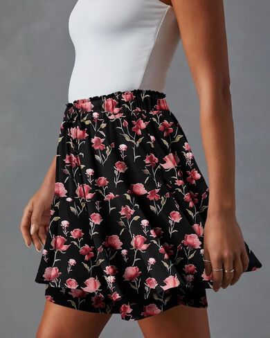 onlypuff Flowy Shorts for Women Chiffon Ruffle Skorts Mini Skirts for Teen Girls in Kuwait