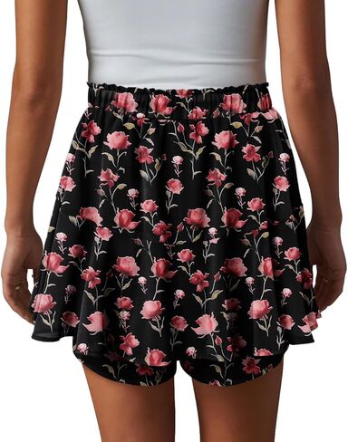 onlypuff Flowy Shorts for Women Chiffon Ruffle Skorts Mini Skirts for Teen Girls in Kuwait