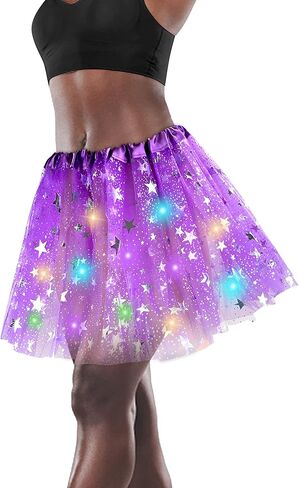 LED Tutu Skirt - Sparkly Layered Tulle Tutus for Women's Party Costume in Kuwait
