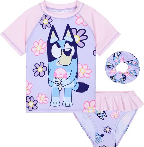 Bluey Girls Swimsuit Long Sleeve One Piece Bathing Suit or Rash Guard Kids Toddler in Saudi Arabia