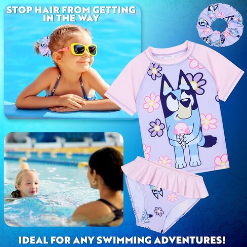 Bluey Girls Swimsuit Long Sleeve One Piece Bathing Suit or Rash Guard Kids Toddler in Saudi Arabia