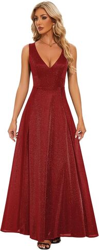 Formal Dress Elegant Evening Long Black Dress for Women Party V Neck High Slit Wedding Guest Dress in Kuwait