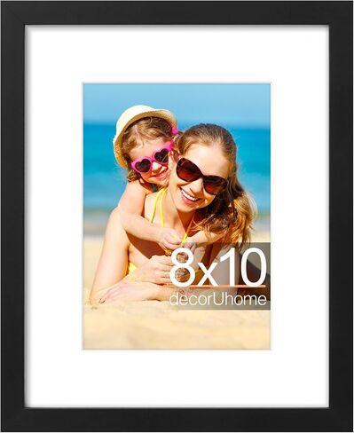 decorUhome 8x10 Picture Frame, Display Pictures 5x7 with Mat or 8x10 without Mat, Wall & Tabletop Display Photo Frame, Black, 1 Pack in Saudi Arabia