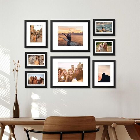 decorUhome 8x10 Picture Frame, Display Pictures 5x7 with Mat or 8x10 without Mat, Wall & Tabletop Display Photo Frame, Black, 1 Pack in Saudi Arabia