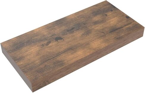 QEEIG Floating Shelves for Wall Bathroom Shelf Bedroom Kitchen Living Room Hanging Book Shelves Small Farmhouse Decor 16 inch Set of 3, Rustic Brown (015-BN3) in Saudi Arabia