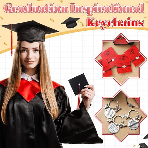 24 مجموعة 2025 هدايا التخرج الأساور للجنسين تأتي في صندوق قبعة مع سلسلة مفاتيح بطاقة اقتباس لفئة 2025 in Kuwait
