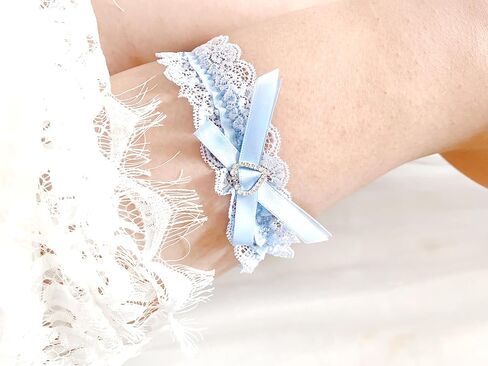 Blue Garters for Bride Wedding Garter Set for Bride Bridal Garter Leg Thigh Blue in Saudi Arabia