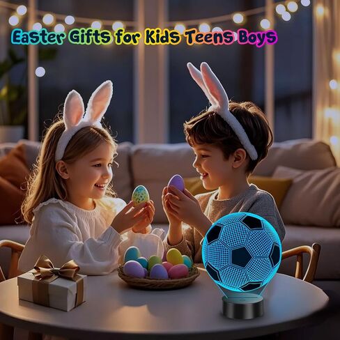 Linkax Soccer Gifts for Teens Boys Girls, School Supplies Soccer Ball 3D Illusion Lamp Kids Night Light, Toys for Ages 8-13, Back to School Present, 6 7 8 9 10 11 12 Year Old Birthday Gifts Room Decor in Saudi Arabia