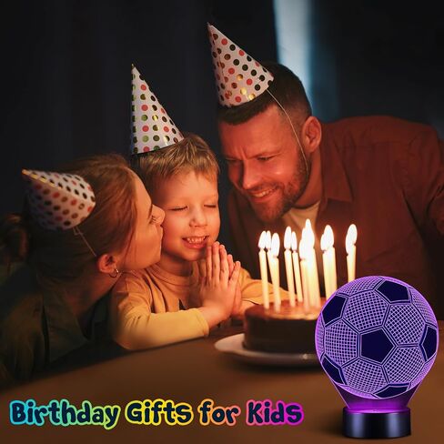 Linkax Soccer Gifts for Teens Boys Girls, School Supplies Soccer Ball 3D Illusion Lamp Kids Night Light, Toys for Ages 8-13, Back to School Present, 6 7 8 9 10 11 12 Year Old Birthday Gifts Room Decor in Saudi Arabia