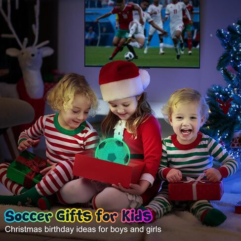 Linkax Soccer Gifts for Teens Boys Girls, School Supplies Soccer Ball 3D Illusion Lamp Kids Night Light, Toys for Ages 8-13, Back to School Present, 6 7 8 9 10 11 12 Year Old Birthday Gifts Room Decor in Saudi Arabia