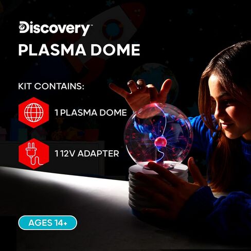 Discovery #Mindblown Plasma Globe Lamp - Touch and Sensitive Lightning ، لعبة البلازما الكهربائية ، لعبة الجدة التفاعلية ، ديكور المنزل ، Tesla Coil Light Plasma Orb in Saudi Arabia