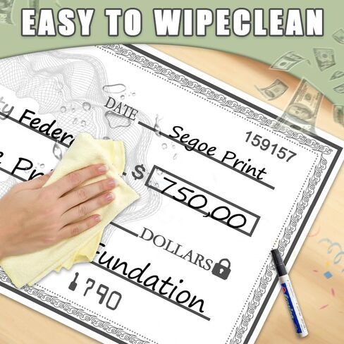 Professional Giant Dry Erase Check Board - 30x16 Inch Reusable Presentation Prop for Awards Ceremonies, Fundraisers & Charity Events in Kuwait