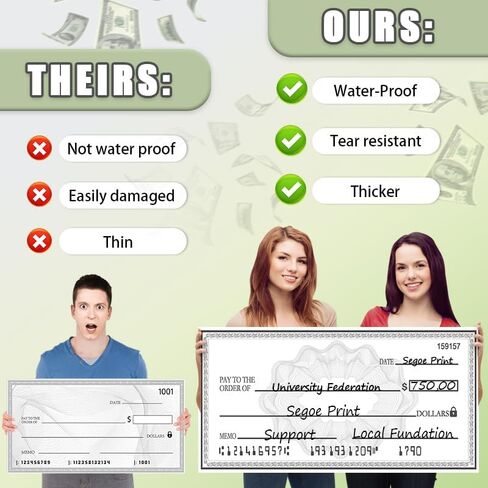 Professional Giant Dry Erase Check Board - 30x16 Inch Reusable Presentation Prop for Awards Ceremonies, Fundraisers & Charity Events in Kuwait