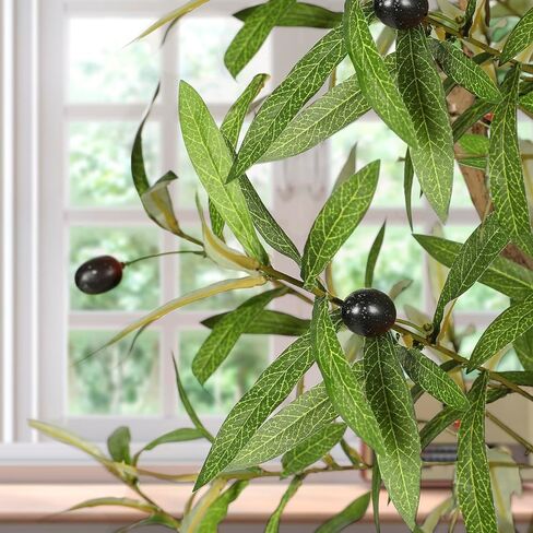 شجرة الزيتون ذات 7 أمتار - شجرة حرير الزيتون المزيفة بوعاء بوعاء مع زارع زارع فروع الزيتون الطبيعية والأوراق الواقعية شجرة اصطناعية للمنزل المنزل ديكور داخلي داخلي in Kuwait