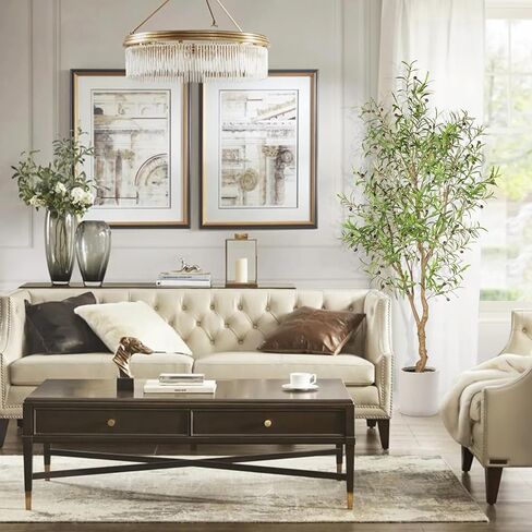 شجرة الزيتون ذات 7 أمتار - شجرة حرير الزيتون المزيفة بوعاء بوعاء مع زارع زارع فروع الزيتون الطبيعية والأوراق الواقعية شجرة اصطناعية للمنزل المنزل ديكور داخلي داخلي in Kuwait