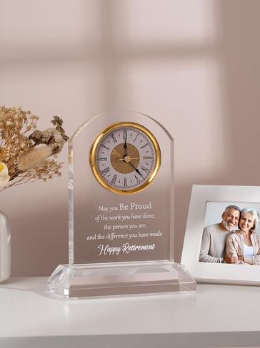 Retirement Gift for Women Men Quartz Desk Clock Plaque Gifts, Coworker Gifts Going Away Gift Leaving Gifts Congratulations Retired Gifts for Boss Leader Friends Teacher in Kuwait