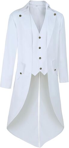 رجال القراصنة معطف steampunk سترة tailcoat السترة عصر النهضة الهالوين زي هاتر in Kuwait
