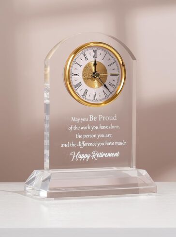 Retirement Gift for Women Men Quartz Desk Clock Plaque Gifts, Coworker Gifts Going Away Gift Leaving Gifts Congratulations Retired Gifts for Boss Leader Friends Teacher in Kuwait