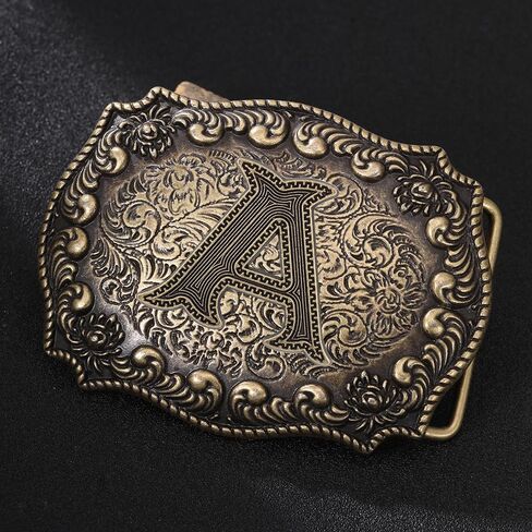 Btilasif Belt Buckles Men Western Cowboy Initial Letters ABCDJMR Mens Texas Rodeo Belt Buckle for Boys Girls in Kuwait