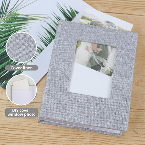 vivinin 2 Pack Photo Album 4x6, Linen Cover Photo Book, Small Photo Album Book for 36 Pockets Hold 72 Pictures, Picture Book for Photos Family Anniversaries Baby Vacations（Gray in Saudi Arabia