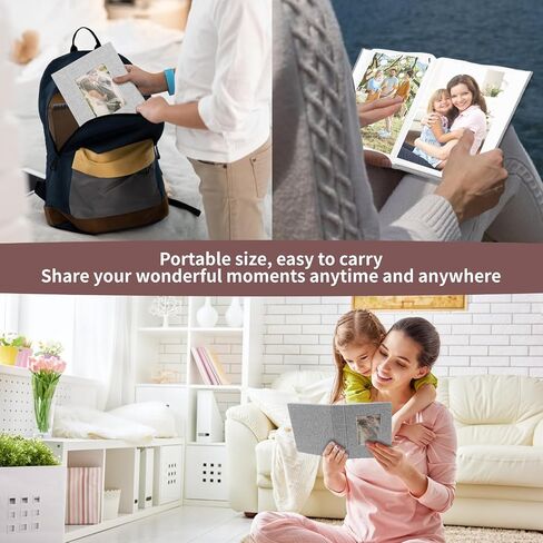 vivinin 2 Pack Photo Album 4x6, Linen Cover Photo Book, Small Photo Album Book for 36 Pockets Hold 72 Pictures, Picture Book for Photos Family Anniversaries Baby Vacations（Gray in Saudi Arabia