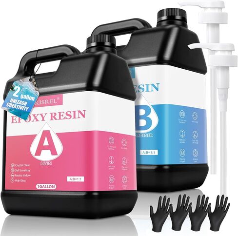 KISREL Epoxy Resin Kit 2 Gallon, Crystal Clear No Yellowing No Bubble Resin in Saudi Arabia