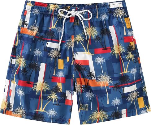 AMIYAN Mens Swim Trunks Hawaiian Beach Shorts Quick Dry Board Shorts Bathing Suits Swimwear with Mesh Lining Pockets in Saudi Arabia
