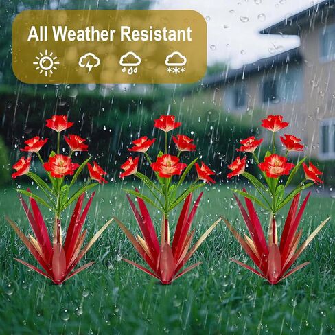Homight Metal Agave Plant Outdoor Decoration Outdoor Garden Decoration Daffodils Flowers Mexican Yard Art Daffodils Flowers Decorative Garden Gift (2 Big red Daffodil) in Kuwait