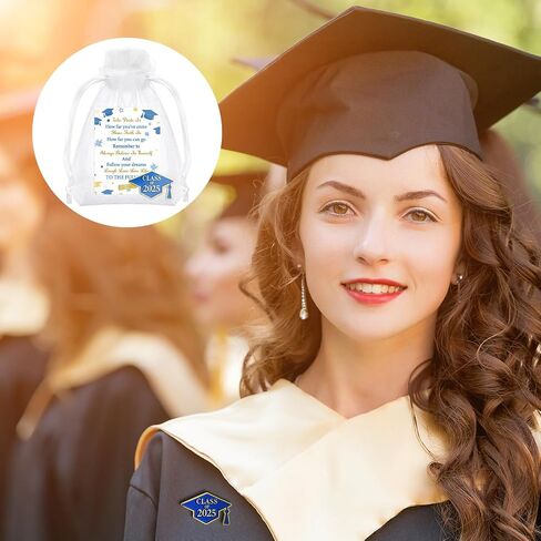 Tondiamo 30 Set Graduation Pins Bulk Class of 2025 Graduation Cap Badges Pins with Cards and Organza Bags Congrats 2025 Souvenir Gift for Student Teacher School in Saudi Arabia