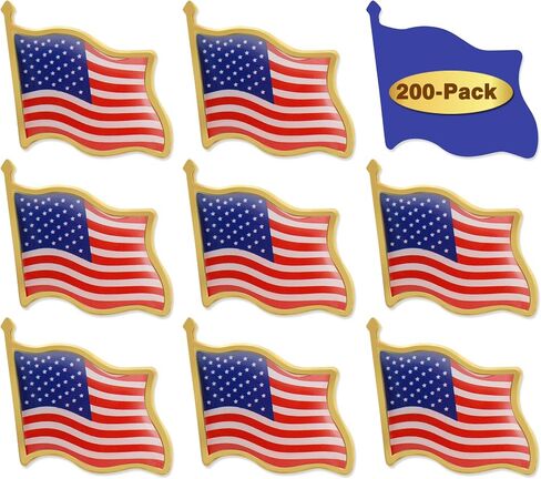 50/100/100/300PACK العلم الأمريكي دبابيس صاخبة للبصفقة بالجملة - الولايات المتحدة الأمريكية دبابيس شارة التذكارية الوطنية لليوم التذكاري للحفلة الوطنية in Kuwait