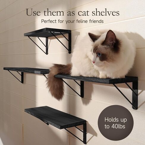 BAYKA Wall Shelves for Bedroom Decor, Floating Shelves for Wall Storage, Display Mounted Rustic Wood Shelf for Books,Plants,Corner Shelves for Bathroom,Kitchen,Living Room(Set of 4) in Saudi Arabia