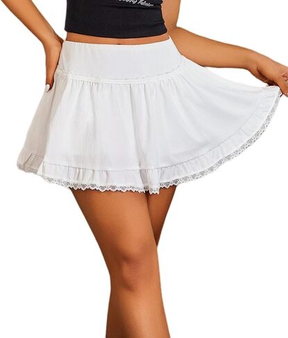 Avidlove Women High Waist Mini Skirt Flowy A Line Ruffle Hem Y2K Cute Skirts Casual in Kuwait