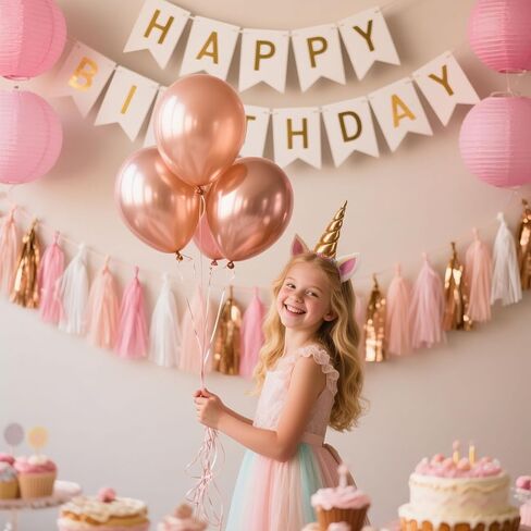 Rose Gold Peach White Pink Tassel Garland Banner, 20 Pack, Tassel Garland Party Decorations for Birthday, Boho Music Festival, Baby Shower,Bridal,Wedding in Kuwait