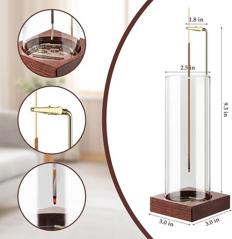 Incense Holder,Wooden Incense Holder for Sticks with 20 Incense Sticks, Anti-ash Incense Burner with Glass Ash Catcher for Meditation Yoga Spa Gift Home Decor in Kuwait