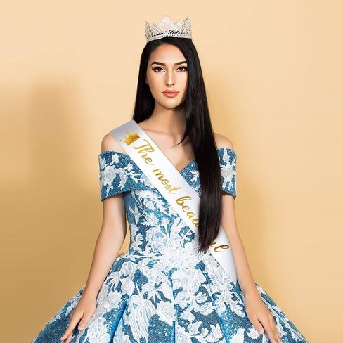 Dreamtop 16PCS SASH SASH WHITE فارغ وشاح فارغ فارغ للمسابقات كبار SASH 2025 وايت وشاح للتجميل مسابقة ملكة الجمال in Kuwait