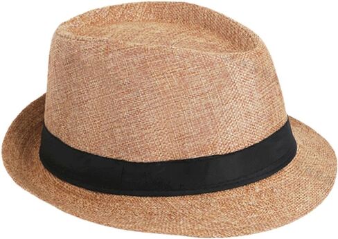 1920s Men Fedora Hat Accessories 20s Men Gangster costume Accessories Short Brim Summer Beach Hat in Saudi Arabia