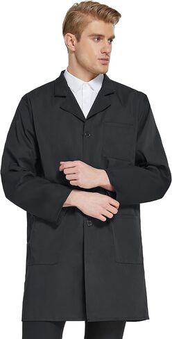 VOGRYE Professional Lab Coat for Men Women Long Sleeve, White, Unisex in Saudi Arabia