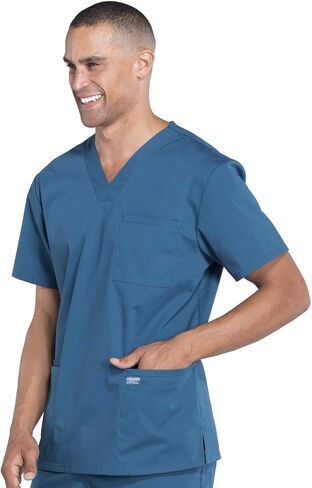 Cherokee Scrubs for Men Workwear Professionals V-Neck 4 Pocket Scrub Top WW695 in Saudi Arabia